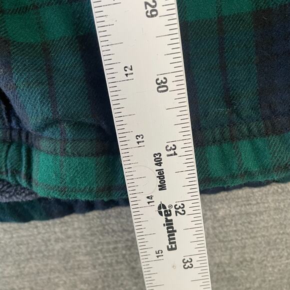 LL Bean Men's Fleece-Lined Flannel Shirt Traditional Fit XL Black Watch Shacket - Picture 6 of 7